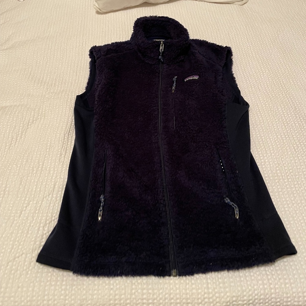 Patagonia Los Gatos Fleece Vest Medium Blue-Gray fuzzy fleece